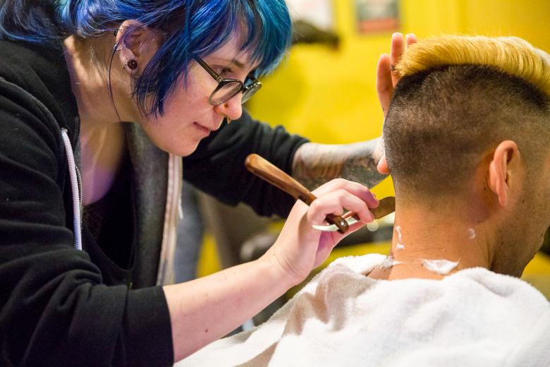 Her favorite cut is a textured one with lots of edges and creativity on top, and precise, zero fades on the sides. For Green, who has spent 11 years perfecting her craft, the more meticulous the haircut, the better. Her favorite cut is a textured one with lots of edges and creativity on top, and precise, zero fades on the sides. For Green, who has spent 11 years perfecting her craft, the more meticulous the haircut, the better.