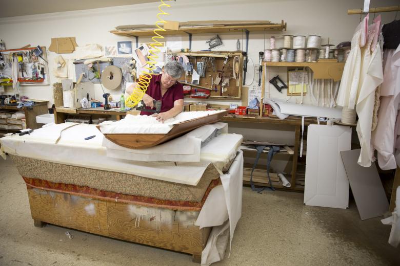 In general, ornate designs have shifted to simple styles, as people’s tastes have changed. But what hasn’t changed in the business’s 56 years is a commitment to fine work: “We believe in funerals, in celebrating a person's’ life,” says Barbara Pettigrew Hart, who has been with the company 53 years. “I believe every person deserves a funeral and to be remembered.”
In general, ornate designs have shifted to simple styles, as people’s tastes have changed. But what hasn’t changed in the business’s 56 years is a commitment to fine work: “We believe in funerals, in celebrating a person's’ life,” says Barbara Pettigrew Hart, who has been with the company 53 years. “I believe every person deserves a funeral and to be remembered.”