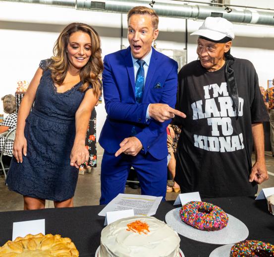 Brittany Begley, anchor, ABC10; Mark S. Allen, anchor, ABC10; and Paul De’Talley, former client, Sacramento Self-Help Housing