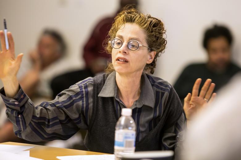 Panel member Annabeth Rosen, an artist and professor of art at UC Davis, lists her priorities for the ESC art plan. Panel member Annabeth Rosen, an artist and professor of art at UC Davis, lists her priorities for the ESC art plan.