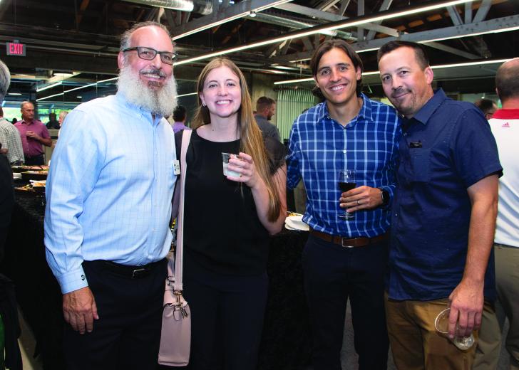 James Becker, principal and engineer, 3QC; Andrea Hildan,
mechanical designer, Glumac; Jacob Alameda, mechanical
engineer, Glumac; Kenny Dees, project executive, S+B
James Construction