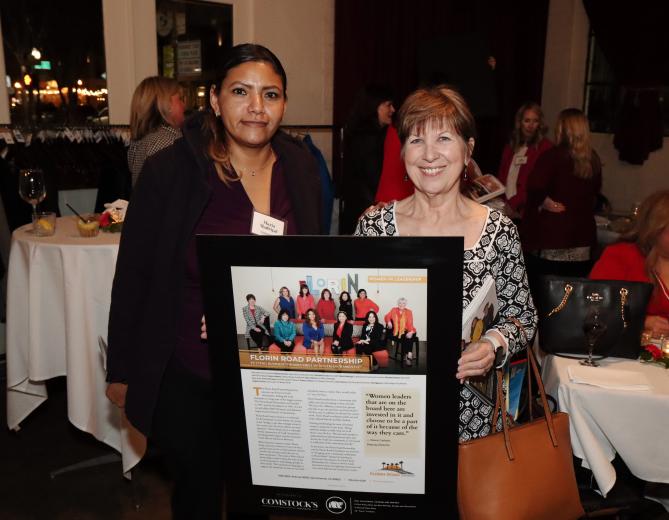 Barbara Etrick, insurance agent, State Farm, and board chair, Florin Road Partnership, and Maria Madrigal, business community liaison, Florin Road Partnership