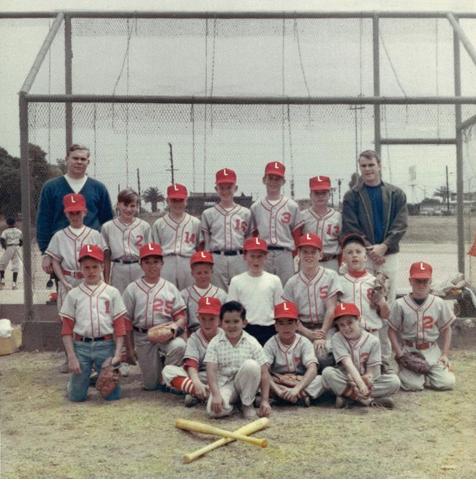 Kevin Nagle (top row, second from the left) handed his coach on the Lifeguards $2 per game to pay off his uniform. (The coach kept his hat as collateral.)