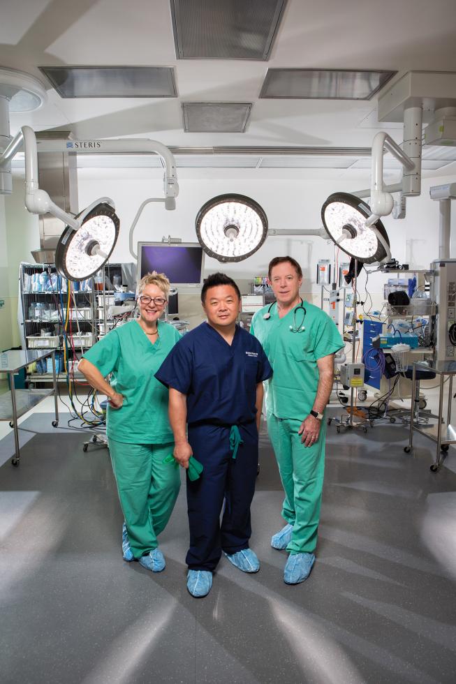 Drs. Diana Farmer, Shinjiro Hirose and David Schrimmer are leading the new Fetal Surgery Center for the UC Davis Health System. 