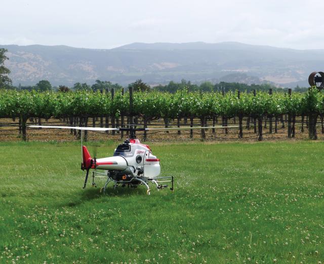 Engineers at UC Davis are using the Yamaha R-Max mini chopper to gather agricultural data and precisely fertilize crops. 

(photo by Ken Giles, UC Davis)