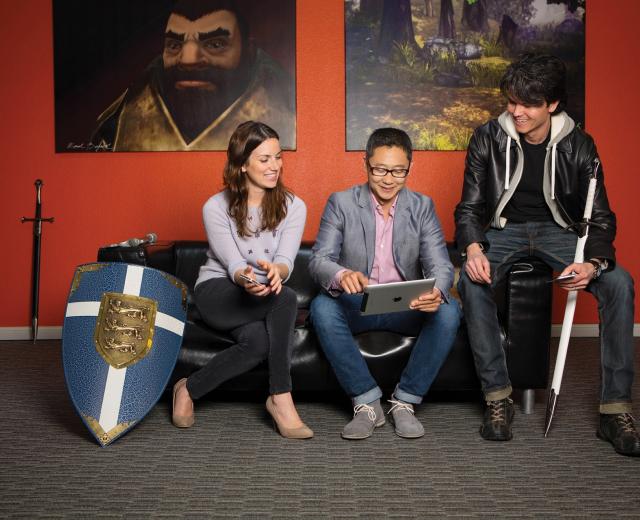 Loren Rozakos, lead human resources business partner; Mark Otero; and Robert Blair, director of studio operations (Capital Games) at Electronic Arts.