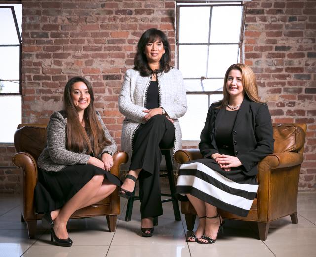 From left: Rayna Pearson, Myla Ramos and Heather Kocina cofounded SearchPros Solutions in Sacramento in 2005. (Photography courtesy of SearchPros Solutions)
