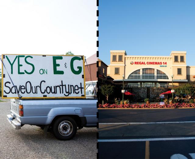 Slow-growth advocates, like members of SaveOurCounty, urge residents to support Measure E and Measure G on the June ballot. / Kevin Nagle, co-partner for the El Dorado Hills Town Center (pictured), says he’ll push for affordable housing to generate a tax base to attract the employers and small businesses that will fund services in the growing county.