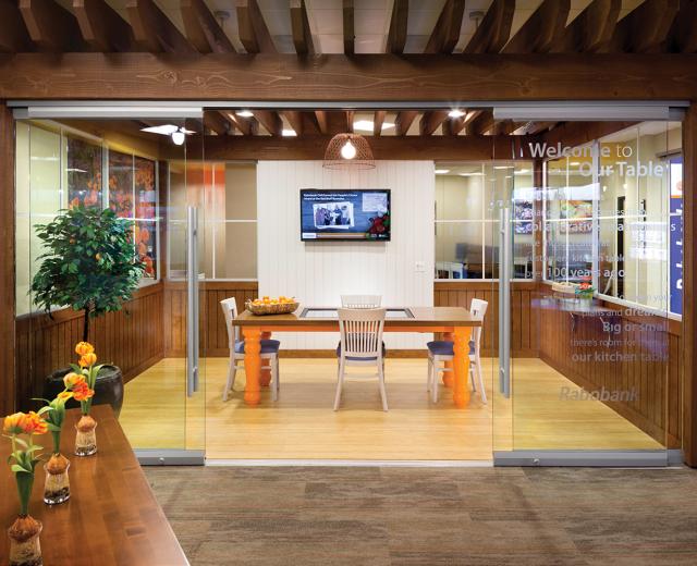  As a result of changing customer preferences, Rabobank has implemented a cafe-style design at a number of its locations, including this branch in Roseville.
