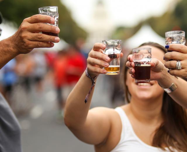 Attendees share a toast at last year’s California Craft Beer Festival in Sacramento. (Photo courtesy California Craft Brewers Association)