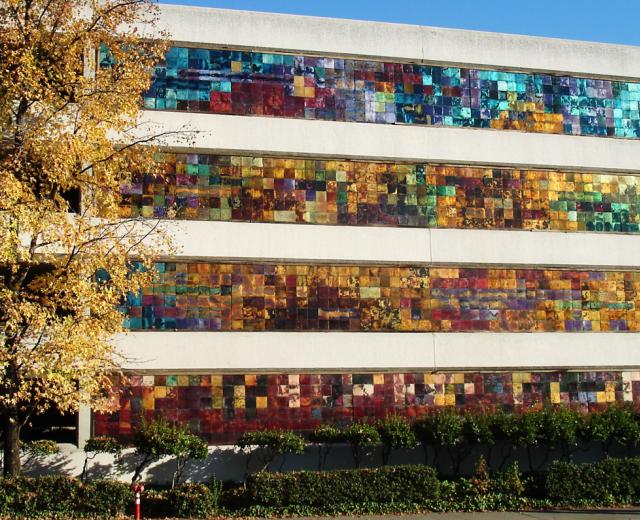 The Way Home enamel mural on 3rd and L Streets in Sacramento. (Photo courtesy Sacramento Metropolitan Arts Commission)