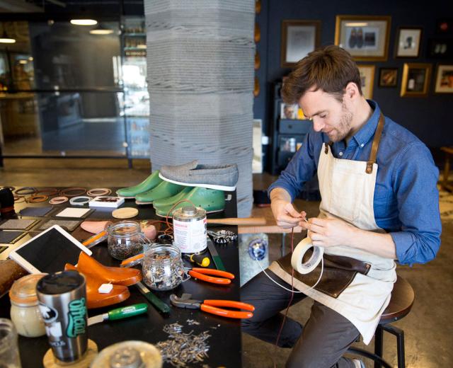 Business at the WAL is booming for Benjamins Shoe Corp. Since owner Benjamin Schwartz opened at the new location, what began as a side hobby has expanded into a full shop that ships internationally, offering shoe styles for both men and women.