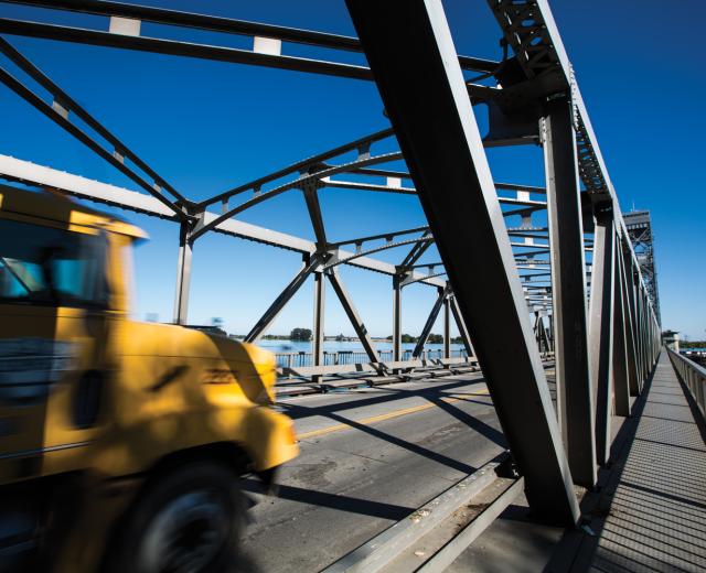 A proposed realignment of the Highway 12 bridge into Rio Vista spurred protest from residents, who were fearful that if the bridge was moved, the town's already-absymal roadside tourism industry would vanish. 