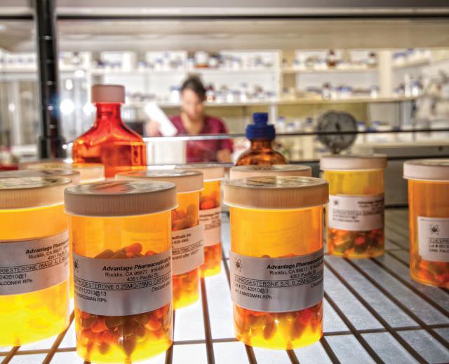 Doctor's are able to micromanage their patients' dosage of bioidentical hormones using compounding pharmacies such as Advantge Pharmaceuticals in Rocklin.