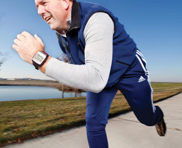 Bruce Coolidge, programming director for Capital Athletic Club in downtown Sacramento, wears a Garmin Forerunner 305.