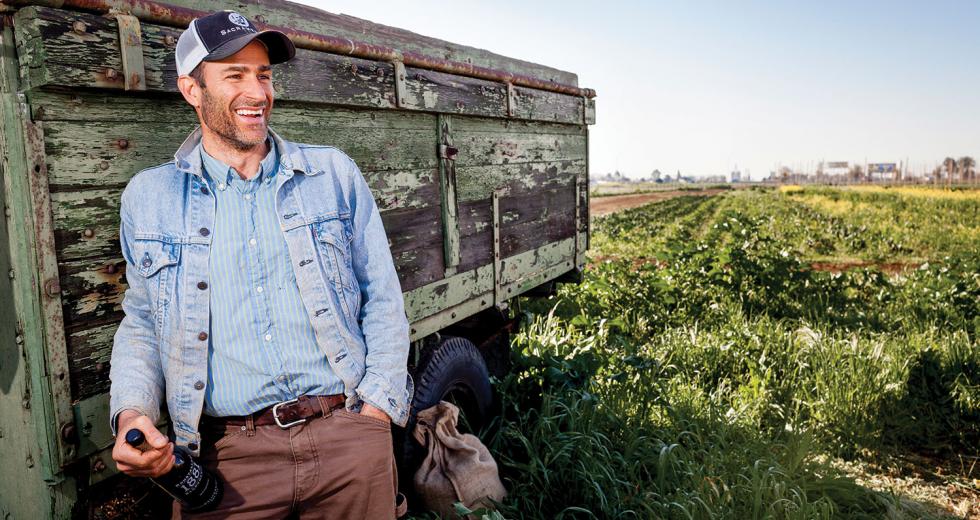 J-E Paino at his hops farm, Ruhstaller Farm + Yard, outside Dixon in Solano County. 
