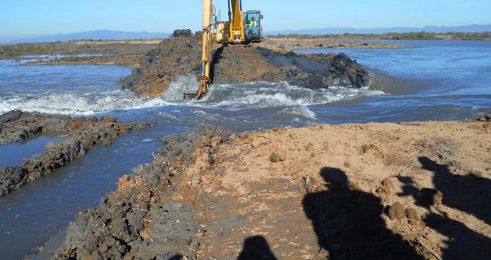 Breach excavation, Jan. 6, 2015