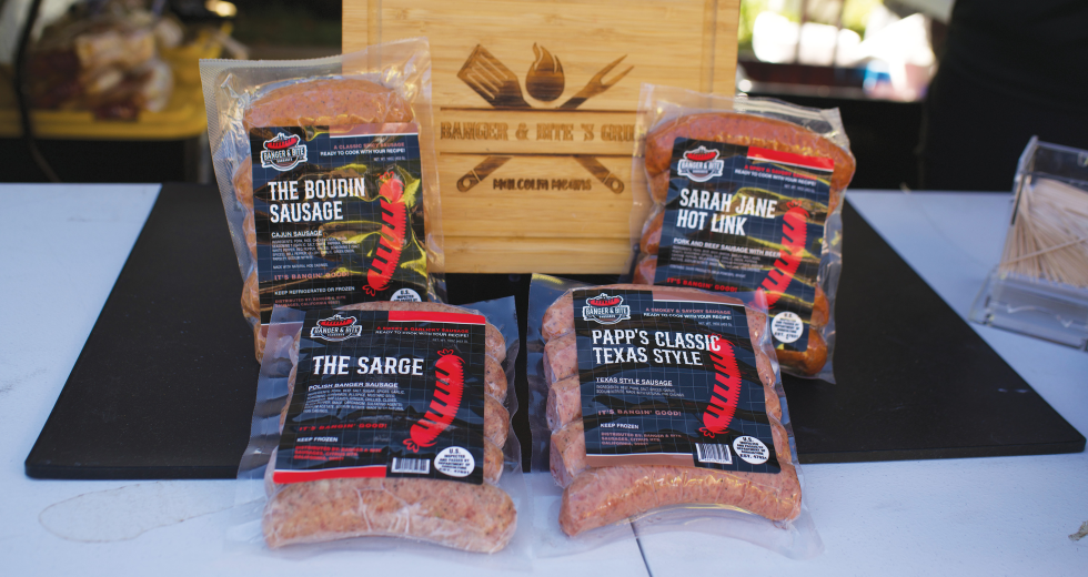 Malcolm Means, owner of Banger & Bite Sausages, sells his products weekly at the Carmichael Farmers Market. (Photo by Rachel Valley)
