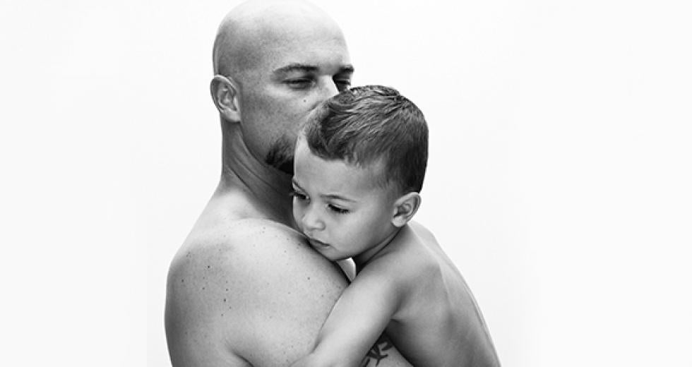 Eric Richards, 35, with two-year-old son, Cole