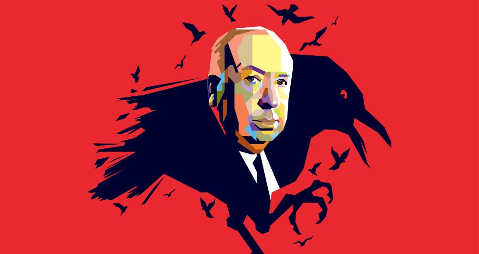 Though born in London, Alfred Hitchcock found a second home in California and highlighted many out-of-the-way corners of the Golden State in his films. (Shutterstock illustration)