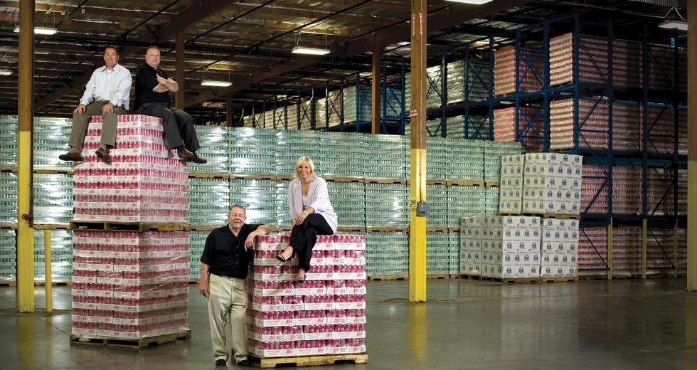 Grant Deary, executive vice president of sales and marketing; Tim Deary, executive vice president of beer; Don Deary, president and COO; and Shannon Deary-Bell, executive vice president, all of Nor-Cal Beverage Co. Inc. 