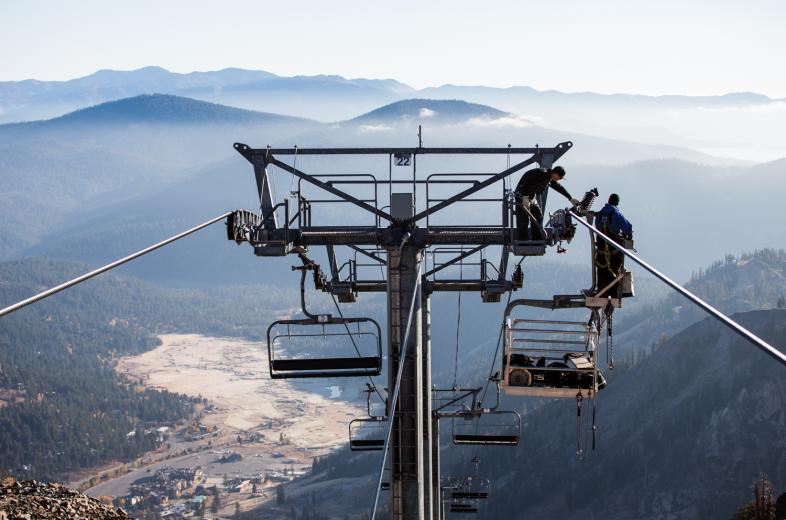 The final weeks before snowfall are crunch time at Squaw Valley and Alpine Meadows.