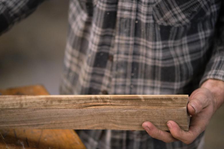 “More often than not, someone welds up a metal base and slaps a wood top on it. I wanted to flip that and see if I could do it in reverse,” says Dean, who works from Hacker Lab in Midtown Sacramento. He finishes each piece of furniture with a laser cut signature before sending orders off to West Elm stores in Roseville, Sacramento, Emeryville, Palo Alto and Palm Springs.