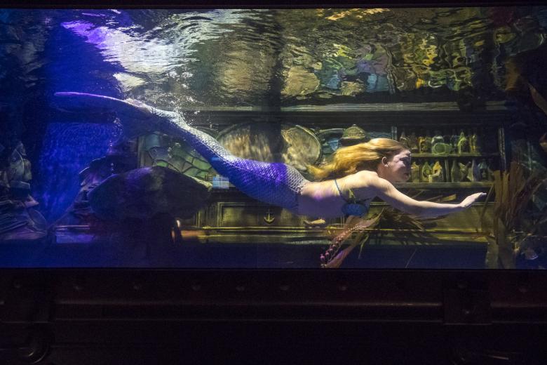 Recently, a rare mermaid position became available — the selection process involved an interview and multiple auditions over the course of several weeks. Smith says she can usually tell almost immediately if someone is cut out to be a mermaid. The job may be “perceived as glamorous,” she says, but requires dedication, athleticism and continual training.