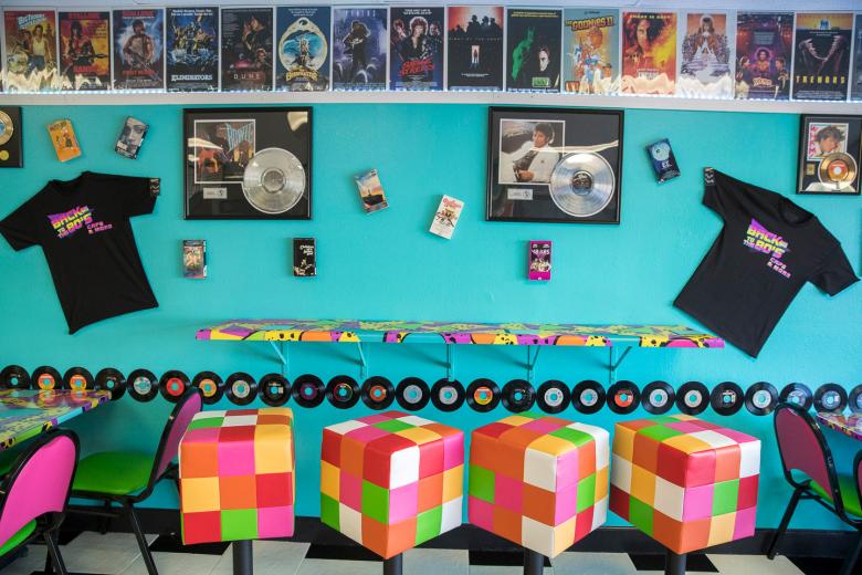 He recently reopened the business as Back to the 80’s Cafe & More in November 2017 after briefly shutting down the vintage store to focus on expanding into a restaurant. Knecht compares the fast-casual concept to retro 1950s diners, complete with classic American fare like sandwiches and milkshakes, but updated for the modern era where ‘80s nostalgia reigns supreme.