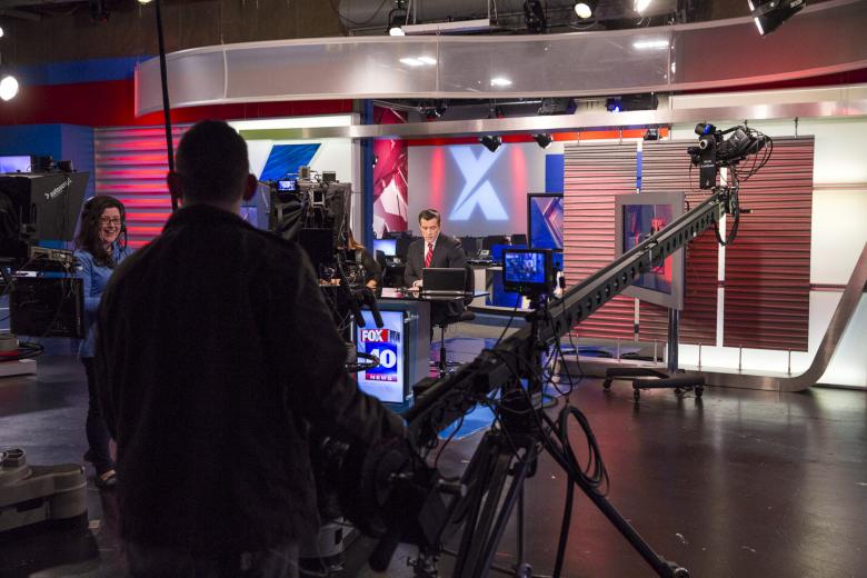 Steele maintains an even temperament in a chaotic TV studio. “Most people really don’t realize how much goes into news-gathering, especially in television,” Steele says. “They think we just show up and a script appears and magical makeup artists get us ready – and that is far from the truth these days.” Steele maintains an even temperament in a chaotic TV studio. “Most people really don’t realize how much goes into news-gathering, especially in television,” Steele says. “They think we just show up and a script appears and magical makeup artists get us ready – and that is far from the truth these days.”