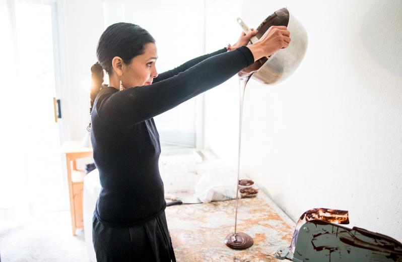 Karla McNeil-Rueda, cofounder of Cru Chocolate, studied her craft at the Chocolate Institute of Latin America and the Caribbean in Cuba. She sources Cru’s cacao from Honduras, Nicaragua, Dominican Republic and Haiti.