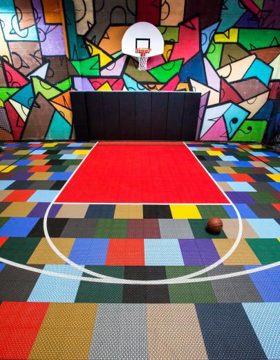 Basketball court at Big Hairy Dog