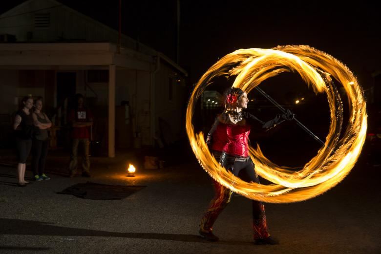 “I still have the visual in my mind: bright colors everywhere, and people dancing with props and people dancing without props. And I was like, ‘What is that?’” “I still have the visual in my mind: bright colors everywhere, and people dancing with props and people dancing without props. And I was like, ‘What is that?’”