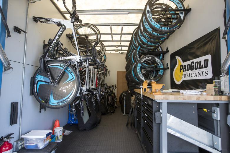 “If something happens between the start and the first 20k, it’s most likely something I missed. If I get past that, then OK, I did my job.” His favorite task is preparing equipment for race day: “I have this saying: ‘When perfection meets opportunity that gives you the best chance to win.’”