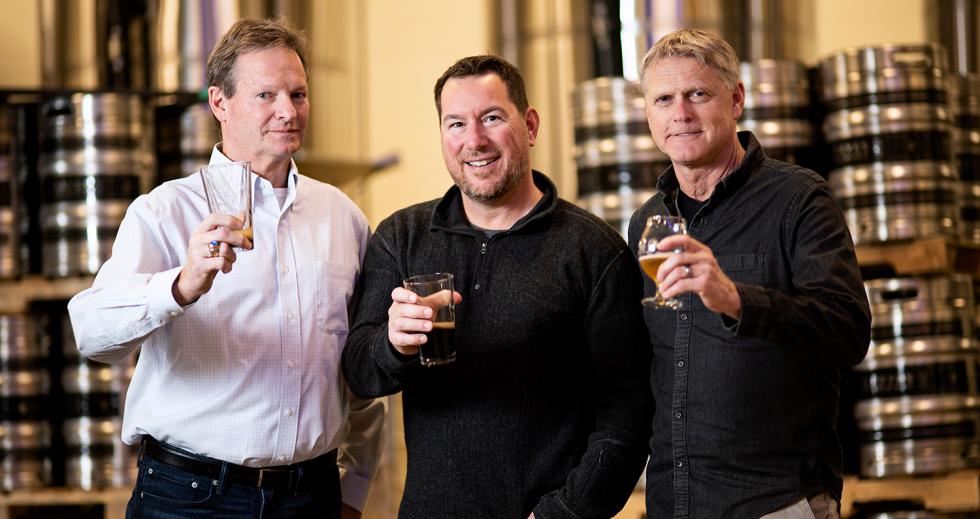 From left: Trip Kloser, Marty Ochs, Steve Kwapil started the Guest Brewer program, which launched in Sacramento this month. (Photo courtesy SipAround)