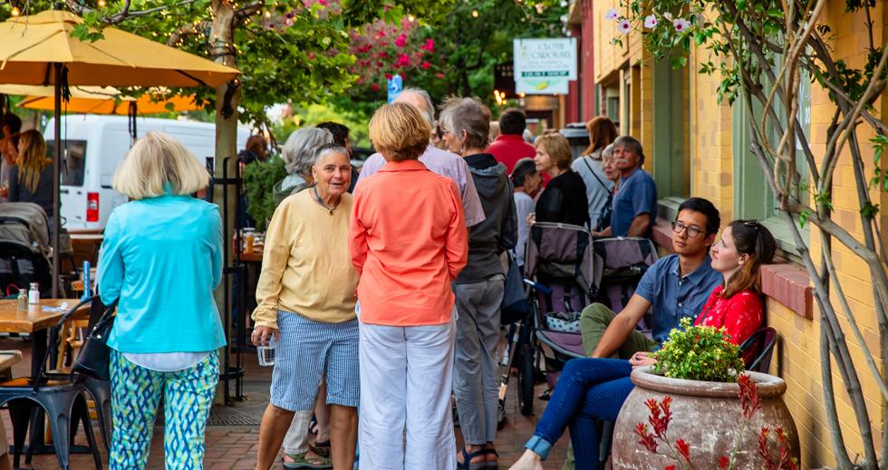 The crowd waiting outside the Palms Playhouse for the T Sisters’ show stretches down Main Street and past the Putah Creek Cafe. After moving from its Davis location, the Palms has anchored a vibrant downtown scene in Winters since 2002.