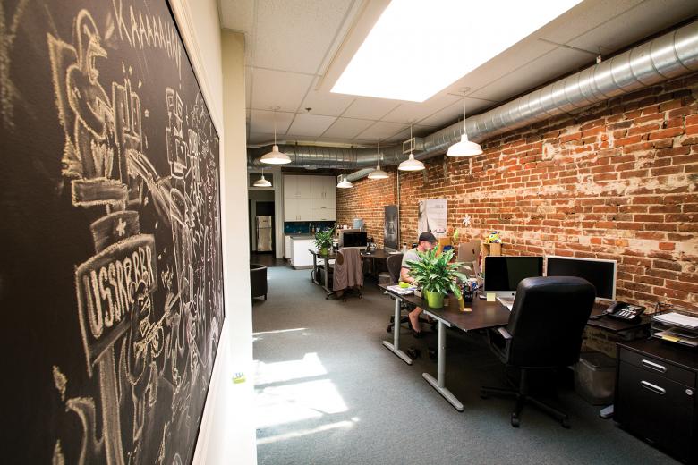 Walls are meant for decorating. That's the philosophy at Misfit, where chalkboard paint allows for spontaneous art and scribbling. Walls are meant for decorating. That's the philosophy at Misfit, where chalkboard paint allows for spontaneous art and scribbling.