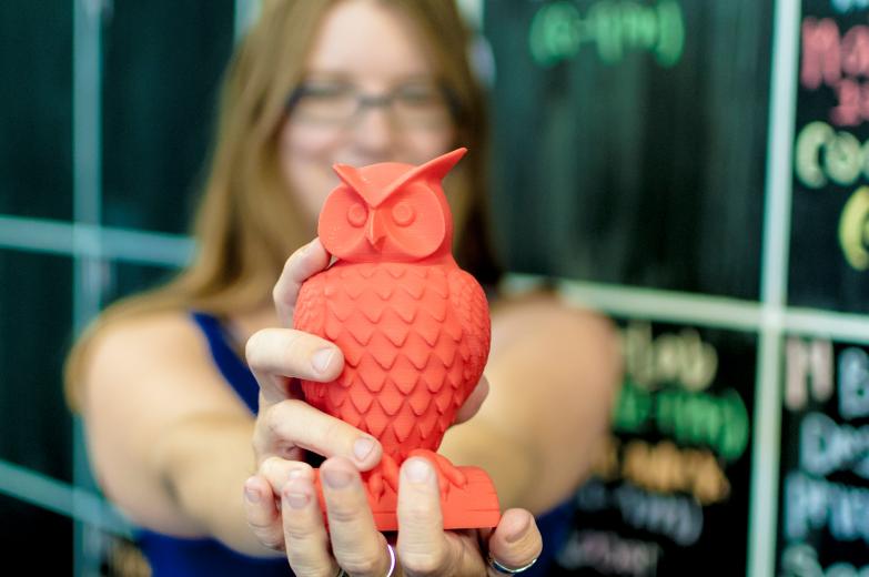 This plastic owl was created on one of Hacker Lab's 3-D printers. The model for the owl file can be found on Thingiverse. 

(photo: Pero Petricevic, Hacker Lab)