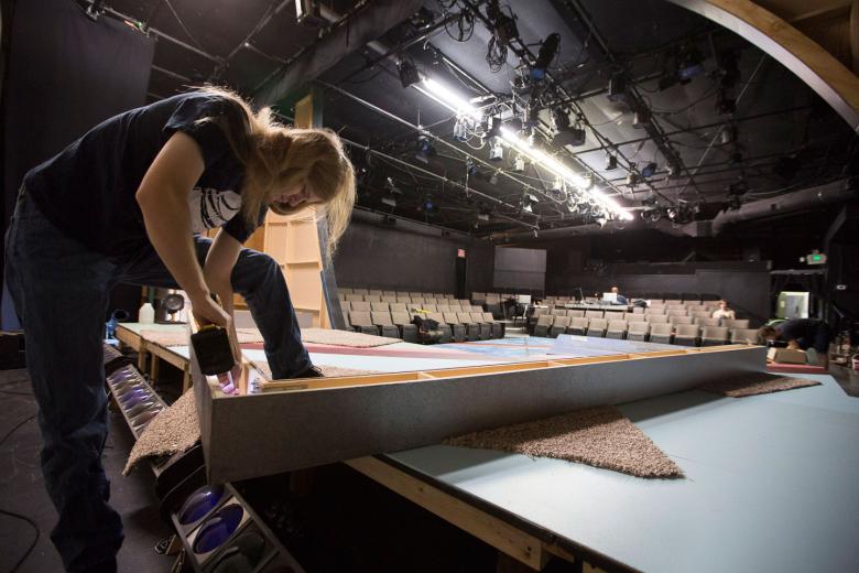 Lennox collaborates closely with Parker in all aspects of building the set scenery once the draftings are in hand. Lennox collaborates closely with Parker in all aspects of building the set scenery once the draftings are in hand.