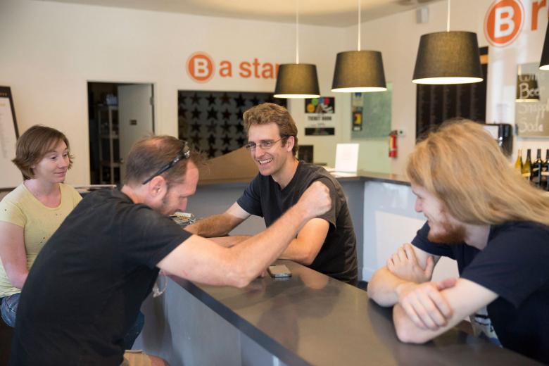 “We are lucky to work with a great team here, because this is not always easy,” says set designer Samantha Reno. (pictured far left) “You have to be flexible, you have to be quick and you have to make good, solid decisions. The schedule can be grueling, but the show must go on.” “We are lucky to work with a great team here, because this is not always easy,” says set designer Samantha Reno. (pictured far left) “You have to be flexible, you have to be quick and you have to make good, solid decisions. The schedule can be grueling, but the show must go on.”