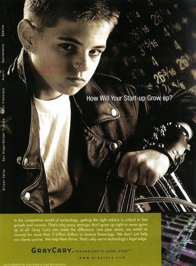 10.) "How Will Your Startup Grow Up?" (Aug. 2000)

Staunch professionalism offset by a hint of youthful inhibition.