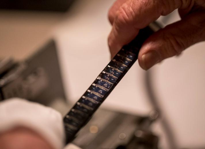 The center owns between 12-16 million feet of film reels; most of the collection is local news footage from the 1950s to 1980s. “There are very few places in the country who have access like this,” McDonald says. While other large archives exist, he says that few own the copyrights from the networks to license the material, as the center does.