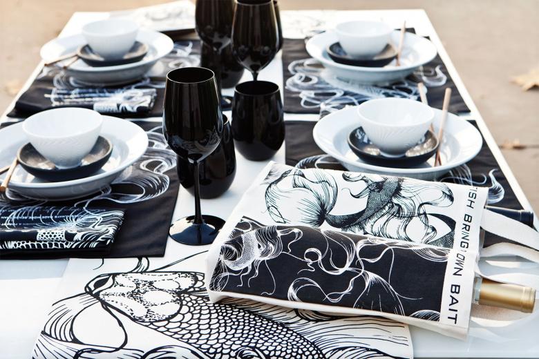 Conrad's linen line includes table runners, placemats and napkins. Matching canvas zipper pouches and wine totes are also available. Conrad's linen line includes table runners, placemats and napkins. Matching canvas zipper pouches and wine totes are also available.