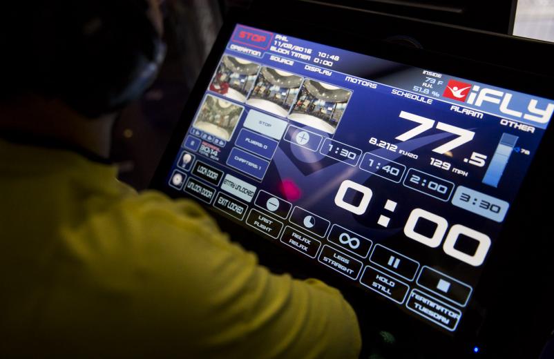 He started at the front desk and worked his way up to instructor after completing the four-week Flight Instructor Training Program, where he learned safety protocols, hand positioning — to avoid inappropriate grabs — and techniques for handling fliers.