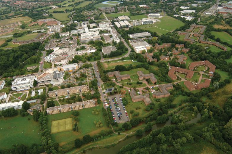 Aerial view of central campus, University of Warwick Aerial view of central campus, University of Warwick