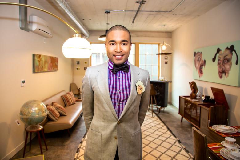 Art curator Tre Borden, also one of WAL's first residents, in his new home. Art curator Tre Borden, also one of WAL's first residents, in his new home.