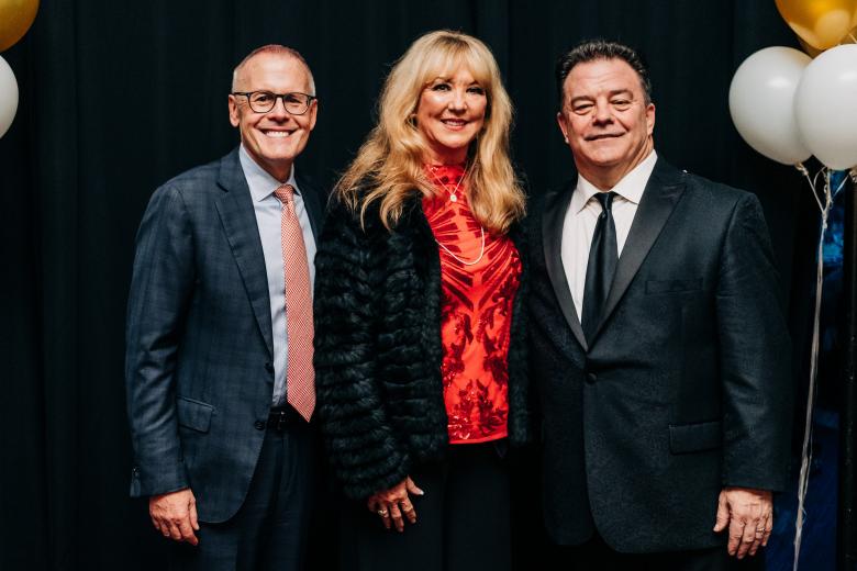 Greater Sacramento Economic Council board chair Garry Maisel, vice chair Laurie Harting and president and CEO Barry Broome celebrate the occasion.