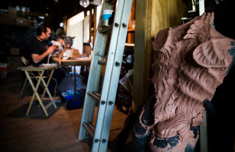 Inside the run-down Victorian, he’s making movie costumes and gearing up for local stage productions of Shrek, for which he will be crafting everything from swamp monsters to three little pigs and Pinnochio. Inside the run-down Victorian, he’s making movie costumes and gearing up for local stage productions of Shrek, for which he will be crafting everything from swamp monsters to three little pigs and Pinnochio.