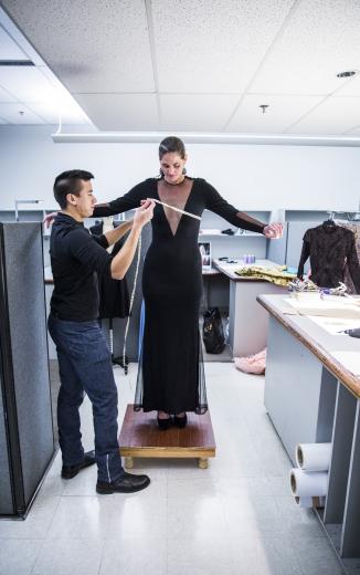 Kouri purchased his first sewing machine after watching “Project Runway” not too many years ago. It’s a far cry from his original trajectory; Kouri also has a molecular and cell biology degree from UC Berkeley. 
 Kouri purchased his first sewing machine after watching “Project Runway” not too many years ago. It’s a far cry from his original trajectory; Kouri also has a molecular and cell biology degree from UC Berkeley.