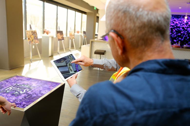 Technology gives artist Seyed Alavi a birds-eye view of the planned plaza for Golden 1 Center. Technology gives artist Seyed Alavi a birds-eye view of the planned plaza for Golden 1 Center.